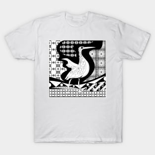 agami heron garza bird in ecopop talavera azulejo pattern wallpaper arts T-Shirt